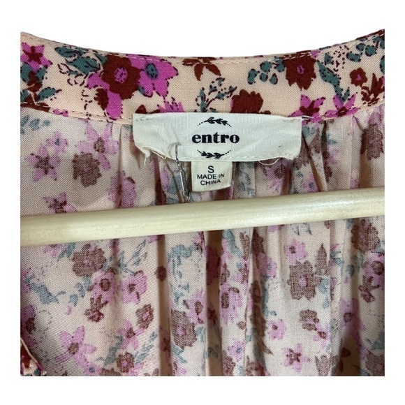 Entro Split V-Neck Boho Floral Mini Dress - Picture 4 of 10